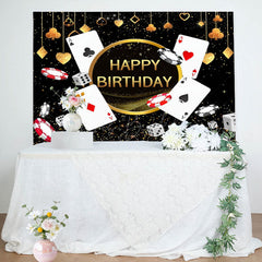 Lofaris Black Gold Poker Dice Casino Happy Birthday Backdrop