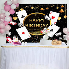 Lofaris Black Gold Poker Dice Casino Happy Birthday Backdrop