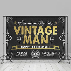 Lofaris Black Gold Vintage Man Happy Retirement Backdrop