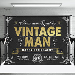 Lofaris Black Gold Vintage Man Happy Retirement Backdrop