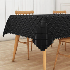 Lofaris Black Gradation Lattice Block Rectangle Tablecloth