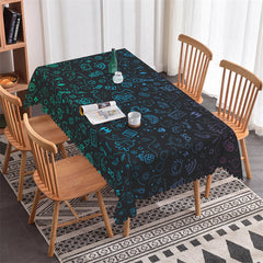 Lofaris Black Green Painting kits Rectangle Tablecloth