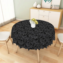 Lofaris Black Grey Pattern Classic Abstract Round Tablecloth