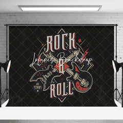 Lofaris Black Guitar All Stars Rock And Roll Party Backdrop