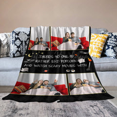 Lofaris Black Halloween Night Bat Custom Text Photo Blanket