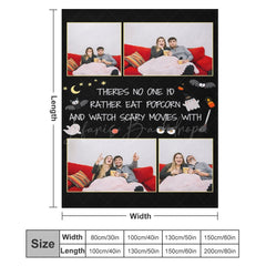 Lofaris Black Halloween Night Bat Custom Text Photo Blanket