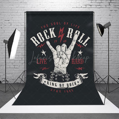 Lofaris Black Hands Punk Rock And Roll Music Party Backdrop