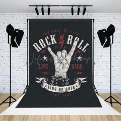 Lofaris Black Hands Punk Rock And Roll Music Party Backdrop