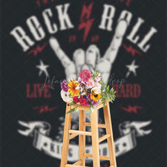 Lofaris Black Hands Punk Rock And Roll Music Party Backdrop