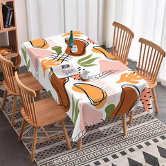 Lofaris Black Lines Artistic Patterns Rectangle Tablecloth