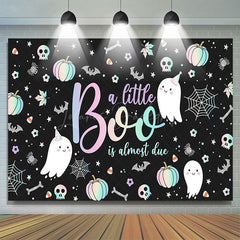 Lofaris Black Little Boo Bats Halloween Baby Shower Backdrop