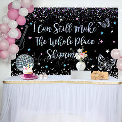 Lofaris Black Make The Whole Place Shimmer Birthday Backdrop