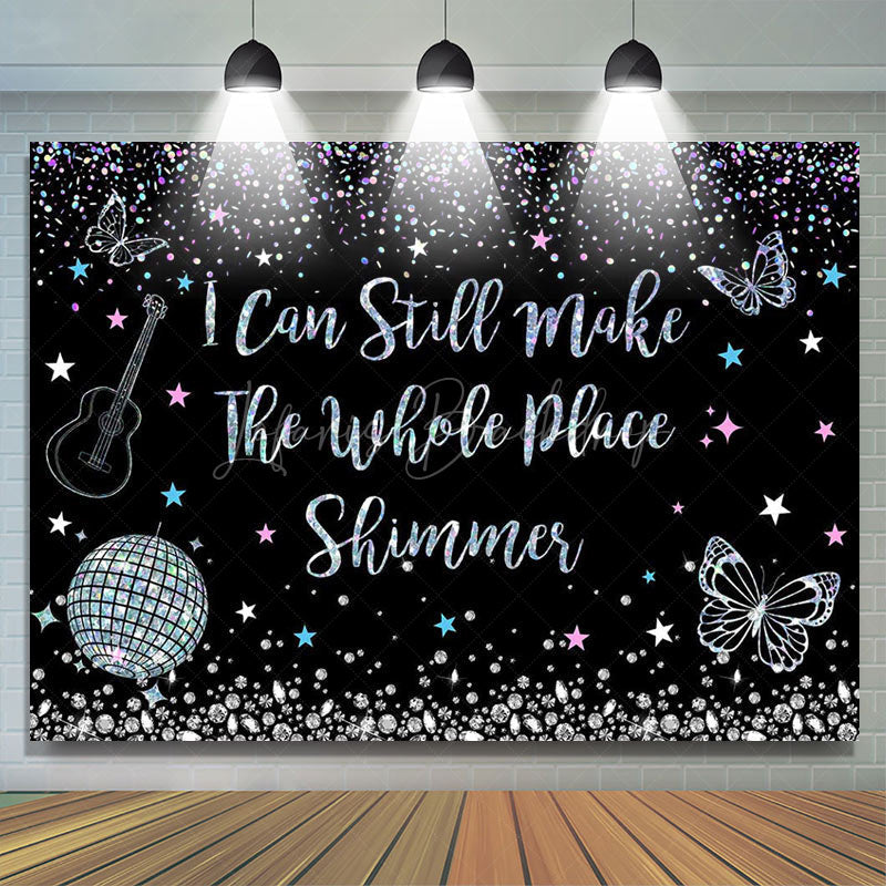 Lofaris Black Make The Whole Place Shimmer Birthday Backdrop