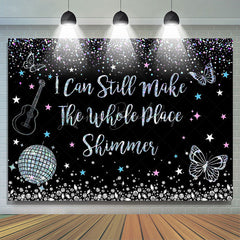 Lofaris Black Make The Whole Place Shimmer Birthday Backdrop