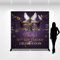 Lofaris Black Masquerade Purple Custom 30th Birthday Backdrop