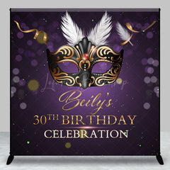 Lofaris Black Masquerade Purple Custom 30th Birthday Backdrop