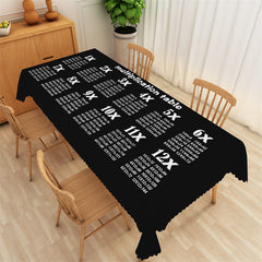 Lofaris Black Multiplication Table Tablecloth For Children