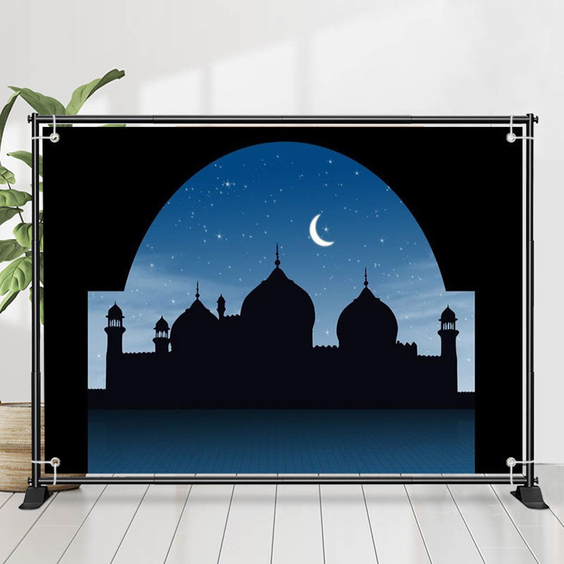 Lofaris Black Night Shadow Dome Palace Sky Ramadan Backdrop