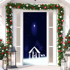 Lofaris Black Night Sparkle Star Simple Christmas Door Cover