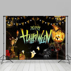 Lofaris Black Night Witch Ghost Happy Halloween Backdrop