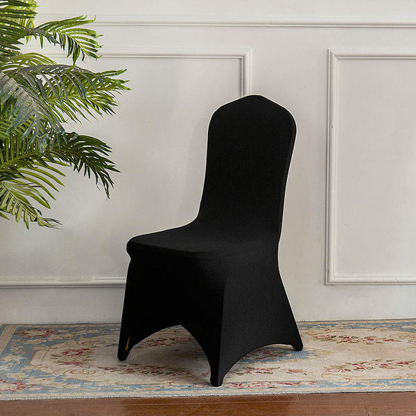 Black Open Back Stretch Spandex Banquet Chair Cover