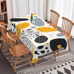 Lofaris Black Orange Print Spots Modern Rectangle Tablecloth