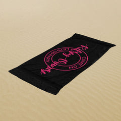 Lofaris Black Pink Come On Party Custom Beach Towel