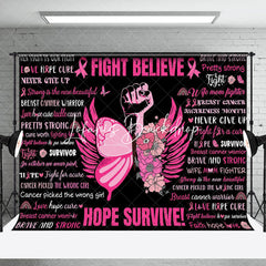 Lofaris Black Pink Fight Believe Hope Survive Party Backdrop