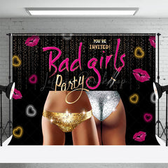 Lofaris Black Pink Lips Heart Bad Girls Dance Party Backdrop