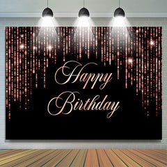 Lofaris Black Pink Sparkling Strings Birthday Party Backdrop