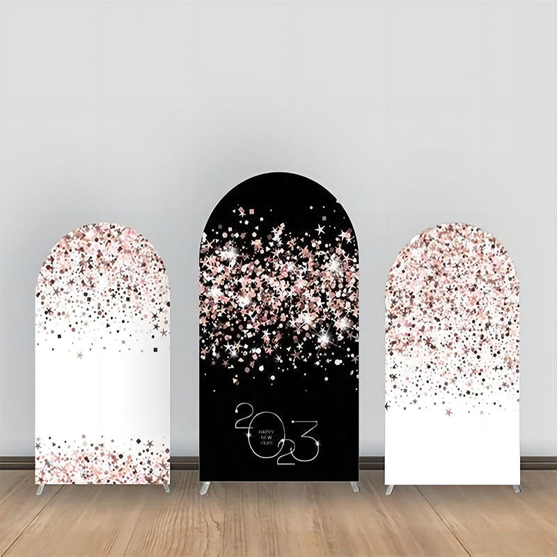 Lofaris Black Pink White Sparkle Party Arch Backdrop Kit