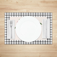 Lofaris Black Plaid Floral Mothers Day Set Of 4 Placemats