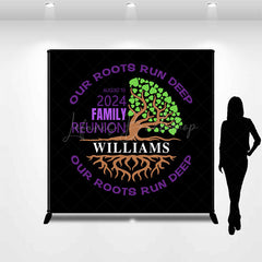 Lofaris Black Purple Tree Custom Family Reunion Backdrop