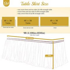 Lofaris Black Rectangle Tulle Ruffle Banquet Table Skirt