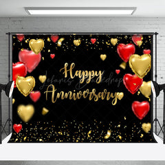 Lofaris Black Red Gold Balloons Happy Retirement Backdrop