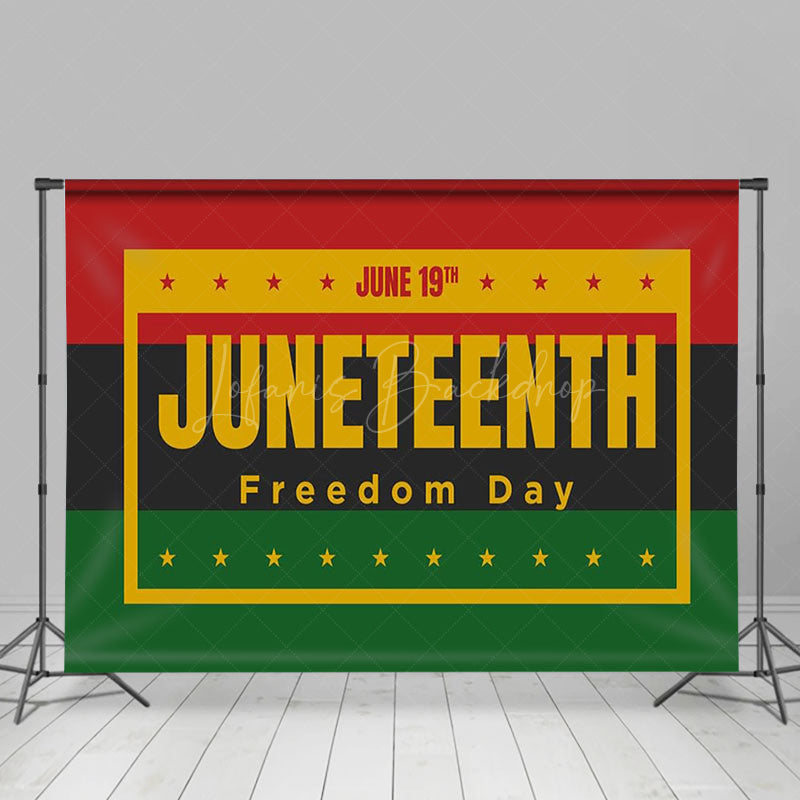 Lofaris Black Red Green Stripe Happy Juneteenth Backdrop