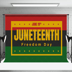 Lofaris Black Red Green Stripe Happy Juneteenth Backdrop