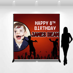 Lofaris Black Red Halloween Custom 8th Birthday Backdrop