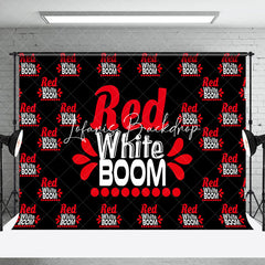 Lofaris Black Red White Boom Backdrop For Independence Day