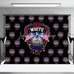 Lofaris Black Red White Boom Eagle Independence Day Backdrop