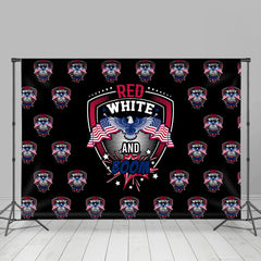 Lofaris Black Red White Boom Eagle Independence Day Backdrop