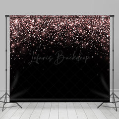 Lofaris Black Rose Gold Falling Glitter Wedding Backdrop