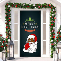 Lofaris Black Santa Claus Merry Christmas Door Cover Decor