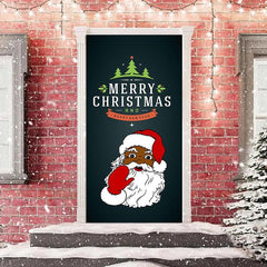 Lofaris Black Santa Claus Merry Christmas Door Cover Decor