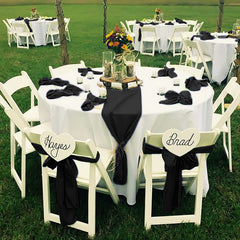 Lofaris Black Satin Universal Banquet Chair Sashes Bows