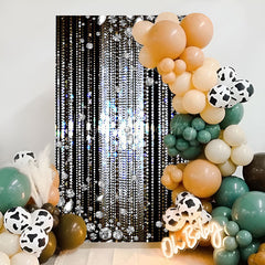 Lofaris Black Silver Dance Party Rectangular Arch Backdrop