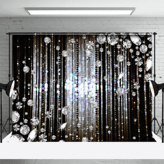 Lofaris Black Silver Diamonds Sparkle Dance Party Backdrop