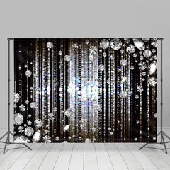 Lofaris Black Silver Diamonds Sparkle Dance Party Backdrop