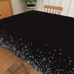 Lofaris Black Silver Glitter Party Decorative Tablecloth