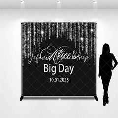 Lofaris Black Silver Royal Big Day Custom Birthday Backdrop